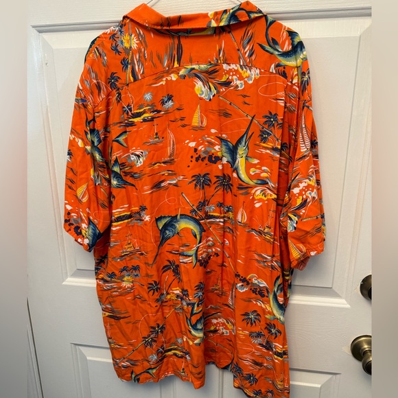 Polo Ralph Lauren LOUD Hawaiian Tropical Shirt Sea Fish Orange XXL - Picture 6 of 6